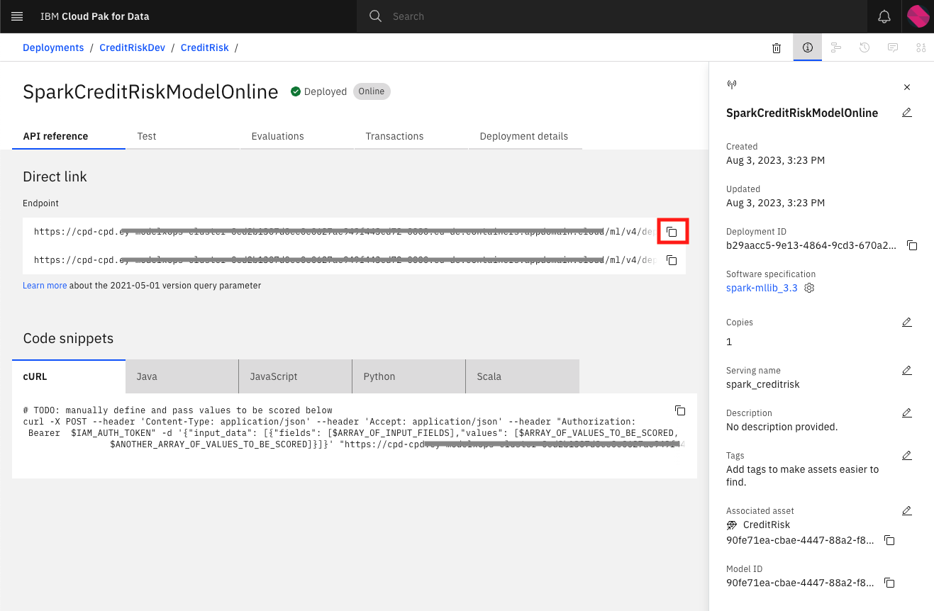 Model Deployment Endpoint