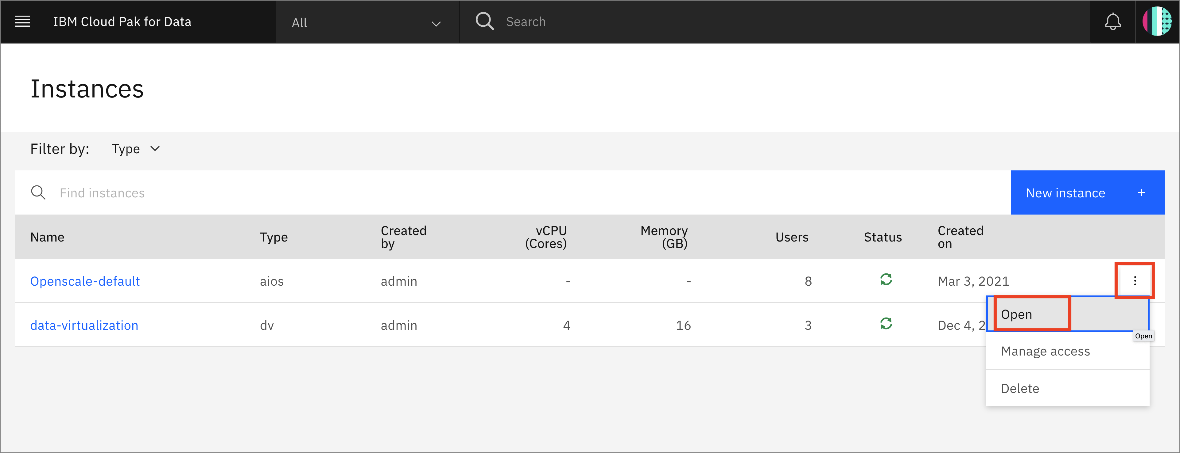 OpenScale instance