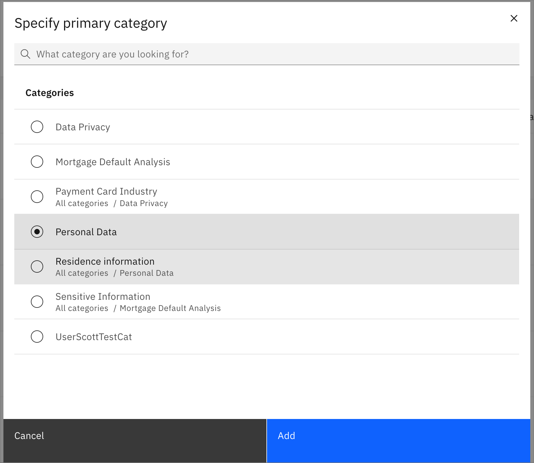 Change primary category