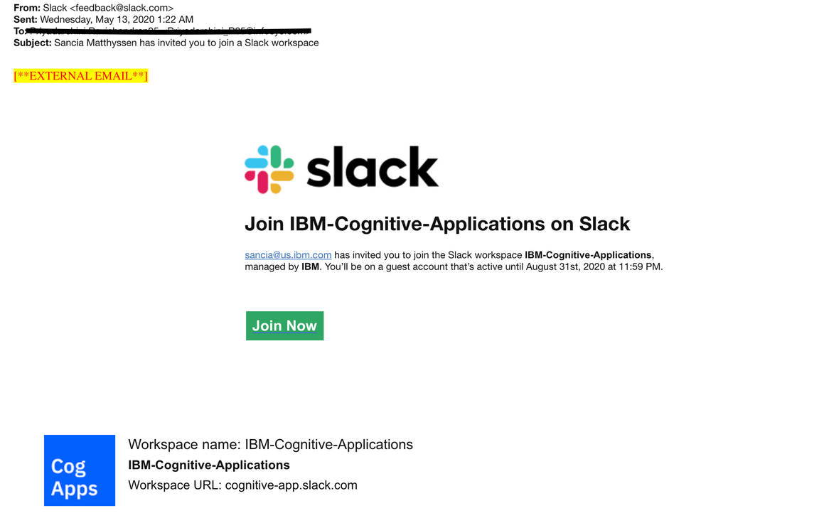 Slack Invite Mail