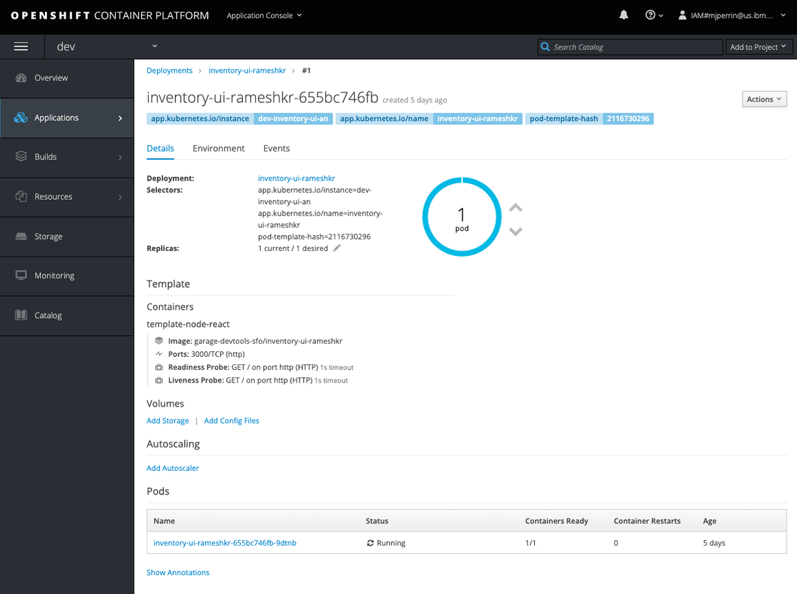 Pods on OpenShift